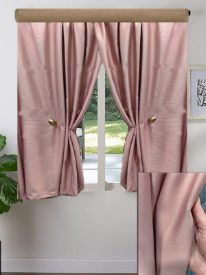 2X ΚΟΥΡΤΙΝEΣ ΚΟΝΤΕΣ BLACKOUT,  DUSTY PINK