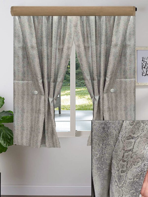 2X ΚΟΥΡΤΙΝEΣ ΚΟΝΤΕΣ ΣΚΙΑΣΗΣ, ΓΚΡΙ ΠΑΓΟΥ