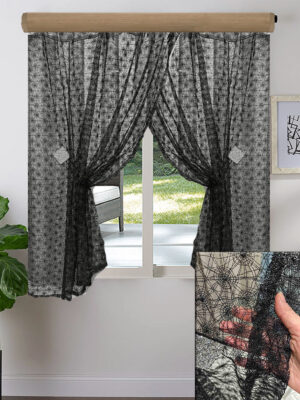 2x ΚΟΥΡΤΙΝΕΣ ΓΙΑ ΠΑΡΑΘΥΡΟ, ΔΙΧΤΥ ΜΑΥΡΟ ΑΣΗΜΙ