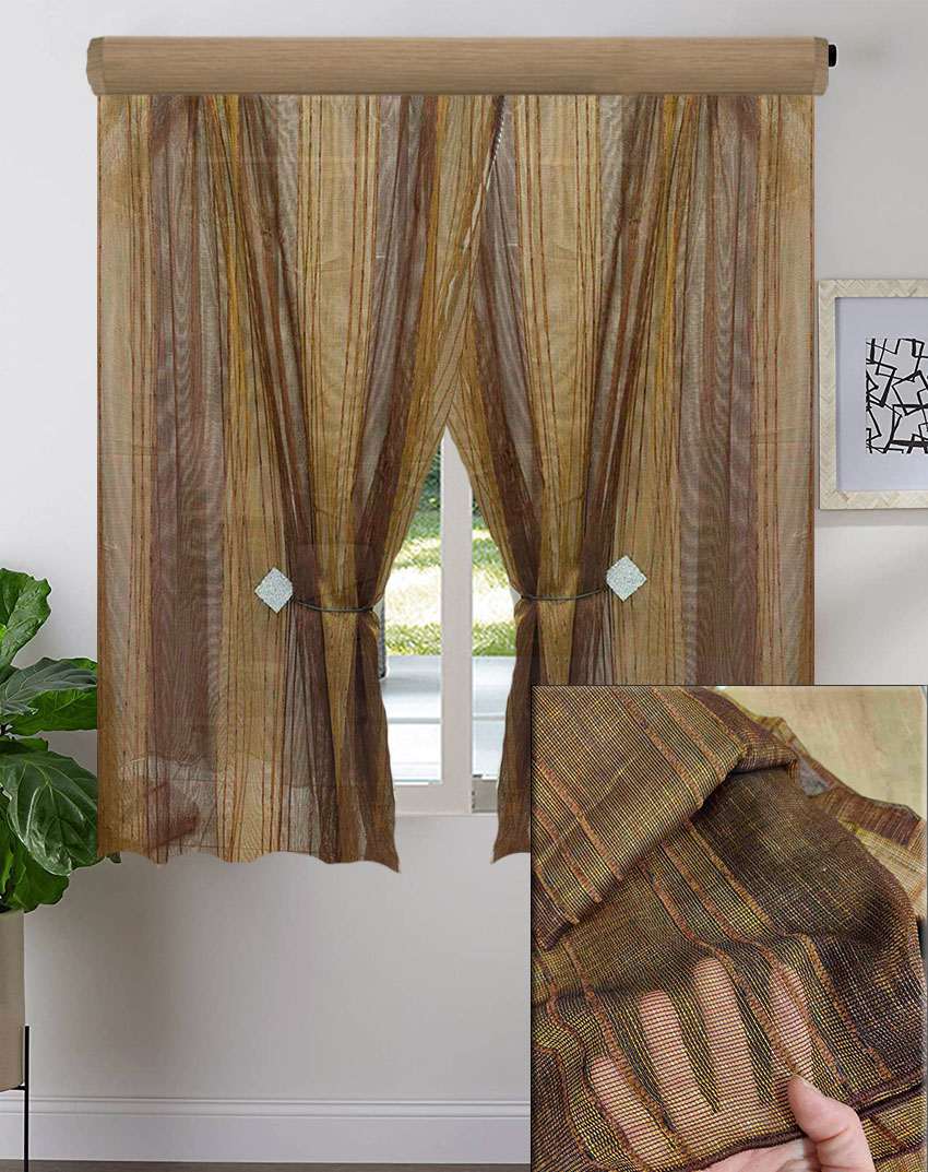 2X ΚΟΥΡΤΙΝEΣ ΚΟΝΤΕΣ ΚΑΦΕ ΧΡΥΣΟΛΑΔΙ