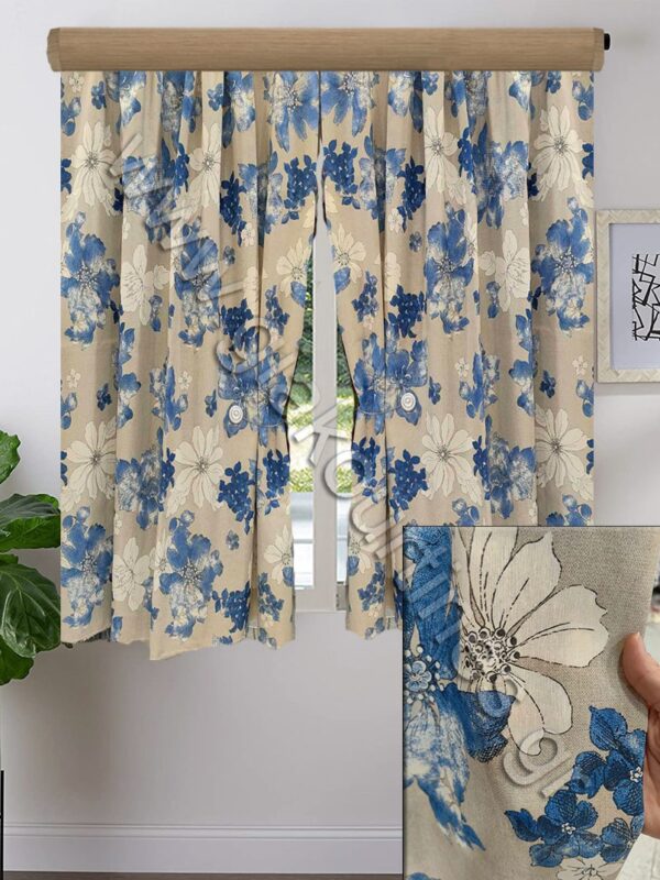 ΚΟΥΡΤΙΝΑ ΚΟΝΤΗ ΓΙΑ ΠΑΡΑΘΥΡΟ ,ΣΚΙΑΣΗΣ ΜΠΛΕ ΛΟΥΛΟΥΔΙΑ