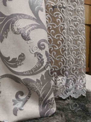 ΚΟΥΡΤΙΝΕΣ ΣΑΛΟΝΙΟΥ, ΡΙΝΤΟ ΠΑΓΟΥ ΜΕ ΓΚΡΙ , ΚΟΥΡΤΙΝΑ ΚΕΝΤΗΜΕΝΗ ΓΚΡΙ