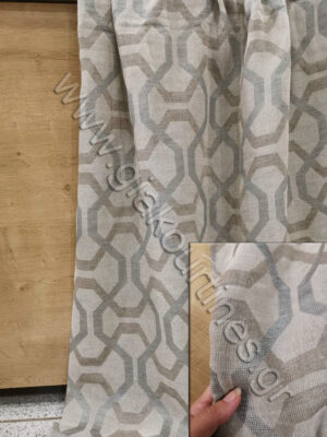 ΚΟΥΡΤΙΝΑ ΡΑΜΜΕΝΗ 1,90Μ Χ 2,85Μ, ΤΗΣ ΑΜΜΟΥ ΜΕ ΣΠΑΓΓΙ ΚΑΙ ΓΚΡΙΖΟΣΙΕΛ