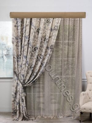 ΚΟΥΡΤΙΝΕΣ ΣΑΛΟΝΙΟΥ ΠΟΛΥΤΕΛΕΙΑΣ, ΡΙΝΤΟ BAROCK, ΚΟΥΡΤΙΝΑ ΚΕΝΤΗΜΑ ΜΠΕΖ ΣΚΟΥΡΟ