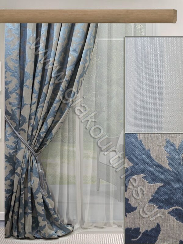 ΚΟΥΡΤΙΝΕΣ ΣΑΛΟΝΙΟΥ,ΡΙΝΤΟ ΓΚΡΙ ΠΑΣΤΕΛ ΜΠΛΕ, ΚΟΥΡΤΙΝΑ SMOKEY ΠΑΓΟΥ