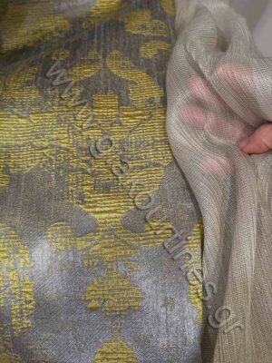 ΚΟΥΡΤΙΝΕΣ ΣΑΛΟΝΙΟΥ, ΡΙΝΤΟ ΖΑΚΑΡ ΓΚΡΙ LIME, ΚΟΥΡΤΙΝΑ METALLIC TOUCH