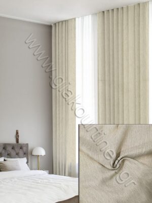 ΚΟΥΡΤΙΝΑ ΡΑΜΜΕΝΗ, ΣΥΣΚΟΤΙΣΗΣ ΑΠΑΛΟ ΕΚΡΟΥ 1,50Μ Χ 2,80Μ