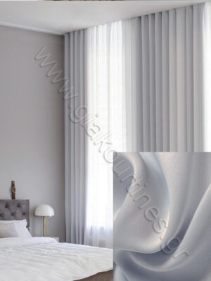 ΚΟΥΡΤΙΝΑ ΣΥΣΚΟΤΙΣΗΣ BLACKOUT ΡΑΜΜΕΝΗ ΑΣΠΡΟ ΓΚΡΙ, 1,50Μ Χ 2,80Μ ΥΨΟΣ