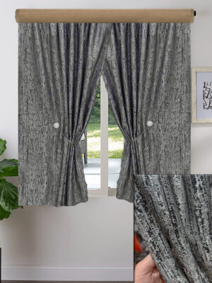 2X ΚΟΥΡΤΙΝEΣ ΚΟΝΤΗ ΣΚΙΑΣΗΣ, ΓΚΡΙ ΜΑΥΡΟ