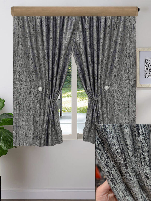 2X ΚΟΥΡΤΙΝEΣ ΚΟΝΤΗ ΣΚΙΑΣΗΣ, ΓΚΡΙ ΜΑΥΡΟ