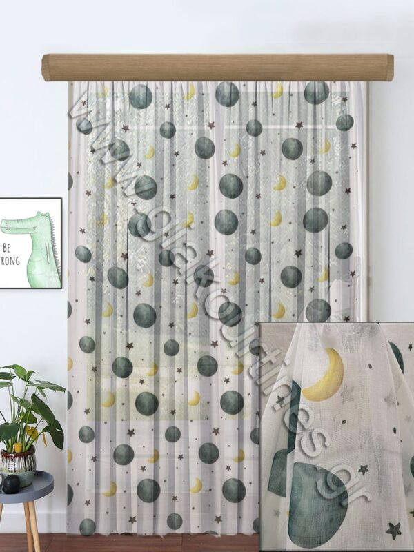 ΠΑΙΔΙΚΗ ΚΟΥΡΤΙΝΑ ΡΑΜΜΕΝΗ, ΠΛΑΝΗΤΕΣ 3,50Μ Χ 2,80Μ