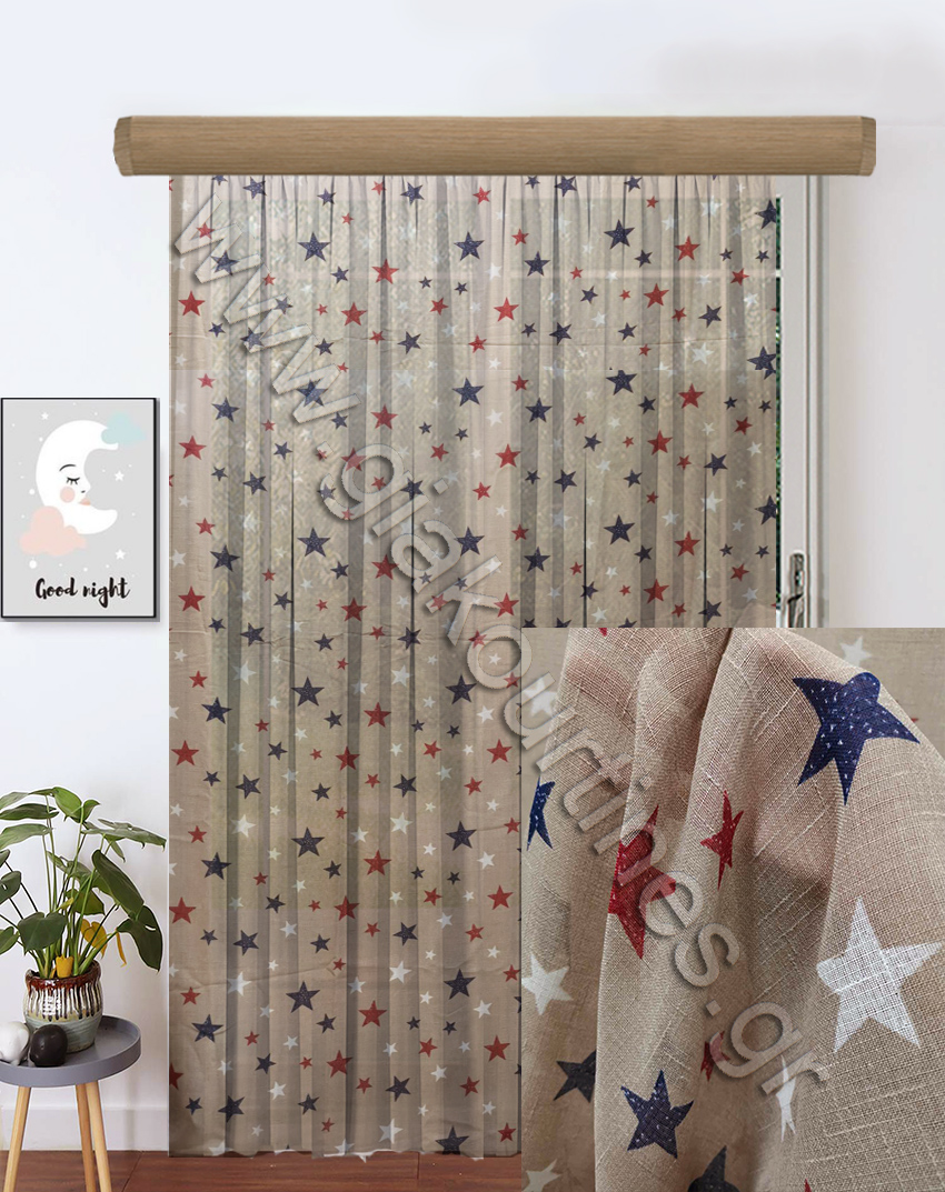 ΠΑΙΔΙΚΗ ΚΟΥΡΤΙΝΑ , ΜΠΕΖ ΜΕ ΑΣΤΕΡΑΚΙΑ 3,50Μ Χ 2,80Μ