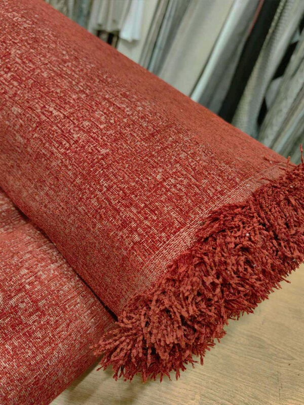 Ριχτάρι σενίλ κεραμιδί διθέσιο+τριθέσιο