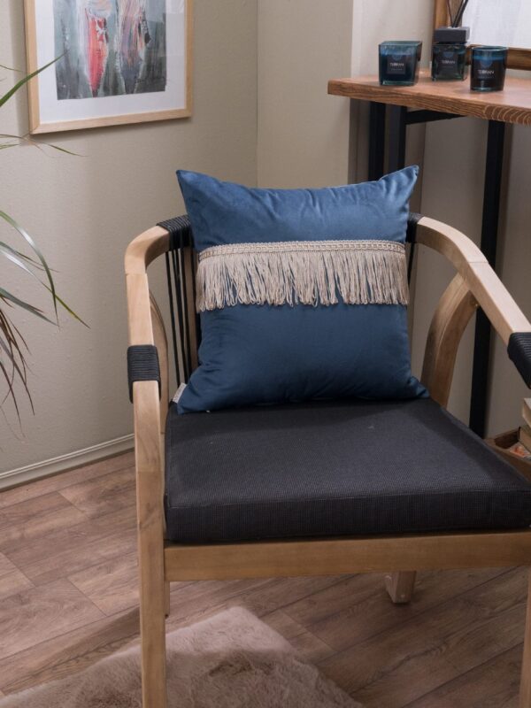 ΜΑΞΙΛΑΡΙ ΚΑΝΑΠΕ ΒΕΛΟΥΔΟ ΜΠΛΕ ΚΡΟΣΣΙ 45Χ45