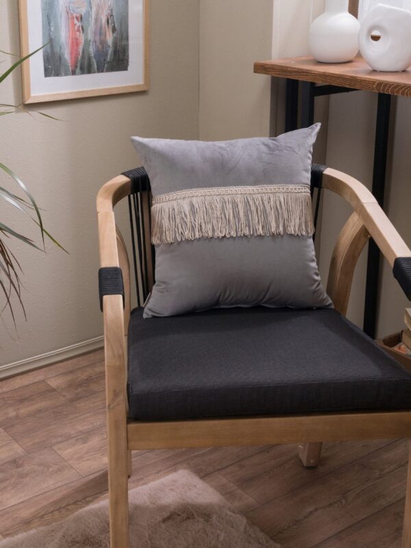 ΜΑΞΙΛΑΡΙ ΚΑΝΑΠΕ ΒΕΛΟΥΔΟ ΓΚΡΙ ΚΡΟΣΣΙ 45Χ45