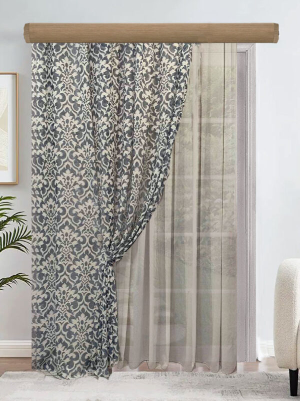 ΚΟΥΡΤΙΝΕΣ ΣΑΛΟΝΙΟΥ ΠΟΛΥΤΕΛΕΙΑΣ, ΔΑΝΤΕΛΑ ΠΑΣΤΕΛ ΜΠΛΕ ΜΕ ΜΠΕΖ